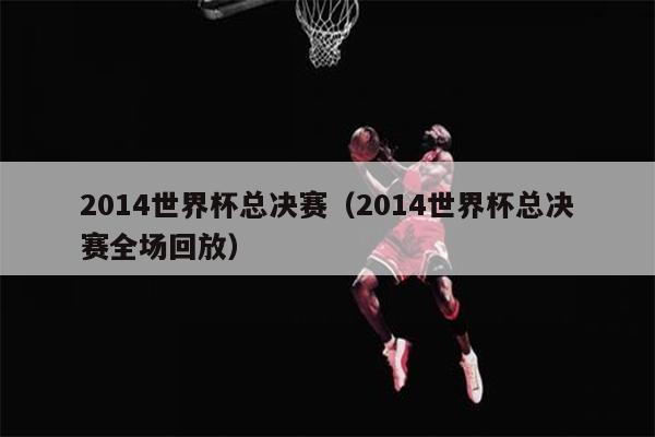 2014世界杯总决赛（2014世界杯总决赛全场回放）