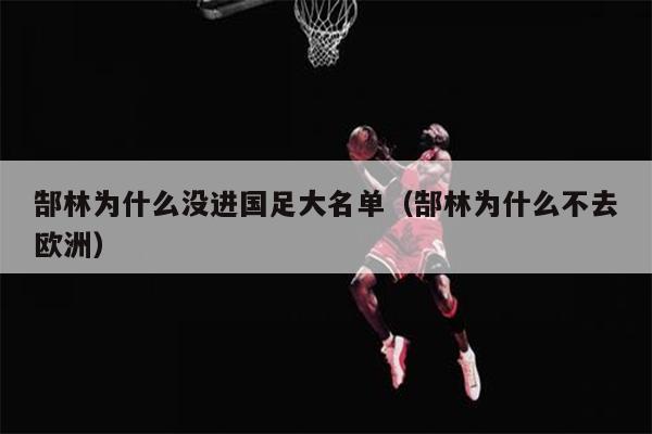 郜林为什么没进国足大名单（郜林为什么不去欧洲）