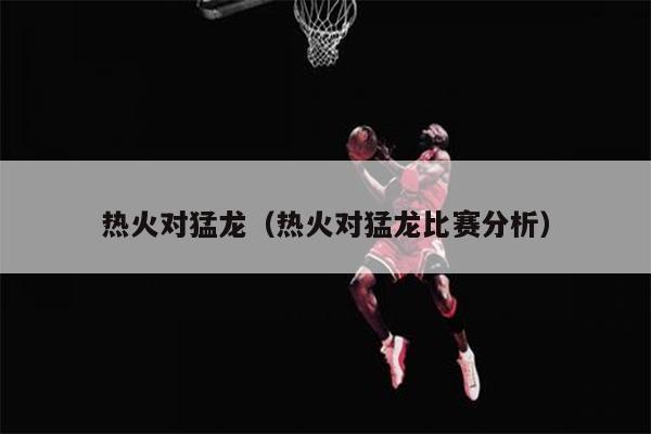 热火对猛龙（热火对猛龙比赛分析）