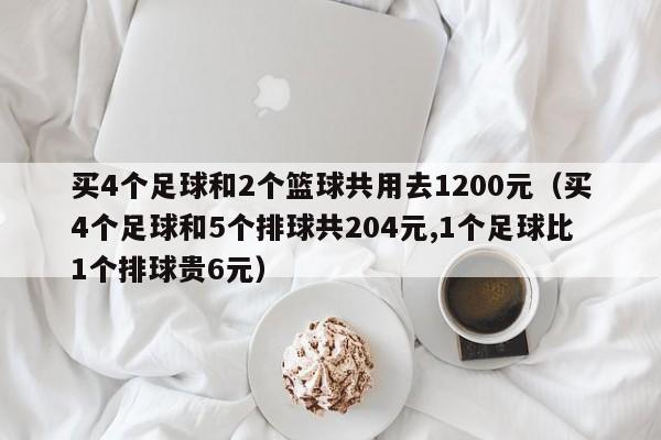 买4个足球和2个篮球共用去1200元（买4个足球和5个排球共204元,1个足球比1个排球贵6元）